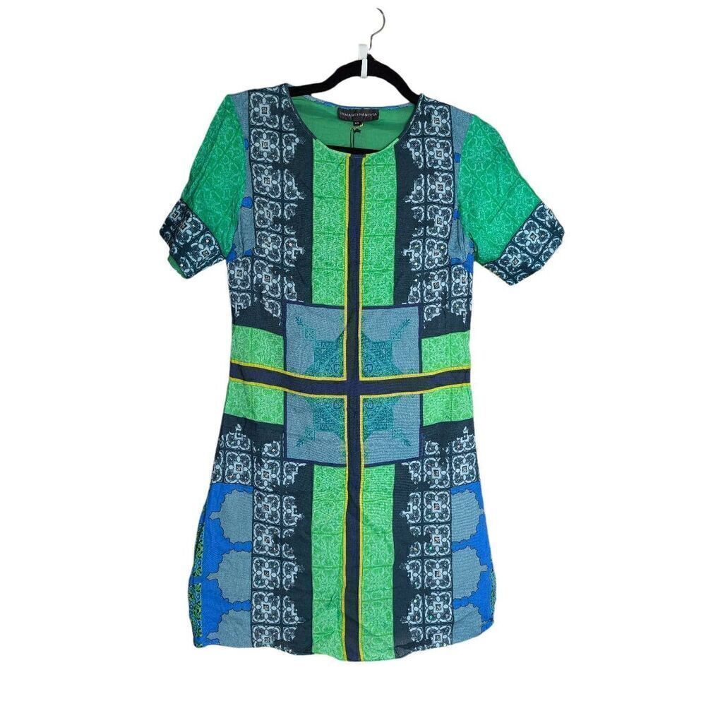 Hemant & Nandita sequined print shift dress XS